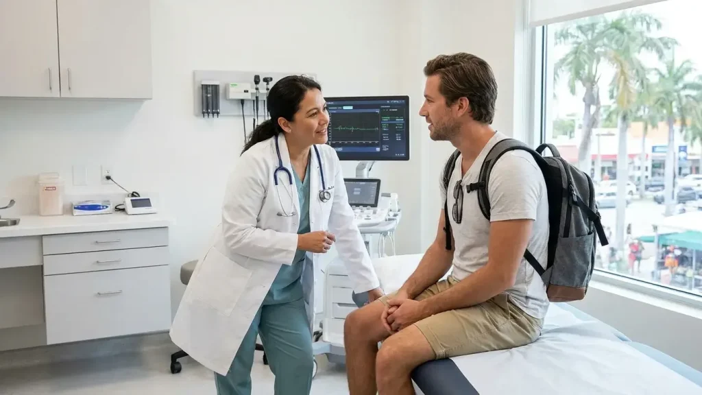 Consultation médicale dans une clinique à l'étranger